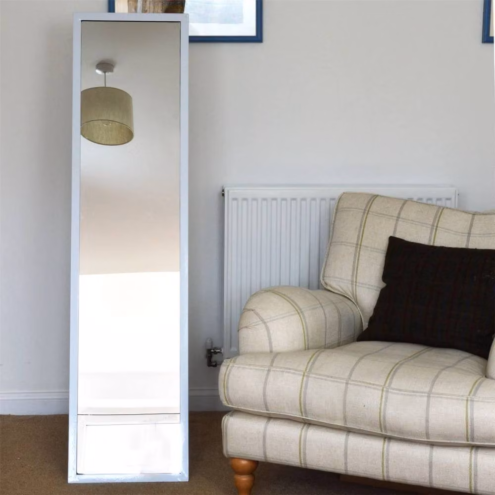 Havendro White Full-Length Standing Mirror by Harbour Housewares, H 137 cm x W 35.5 cm x D 35.5 cm – 2