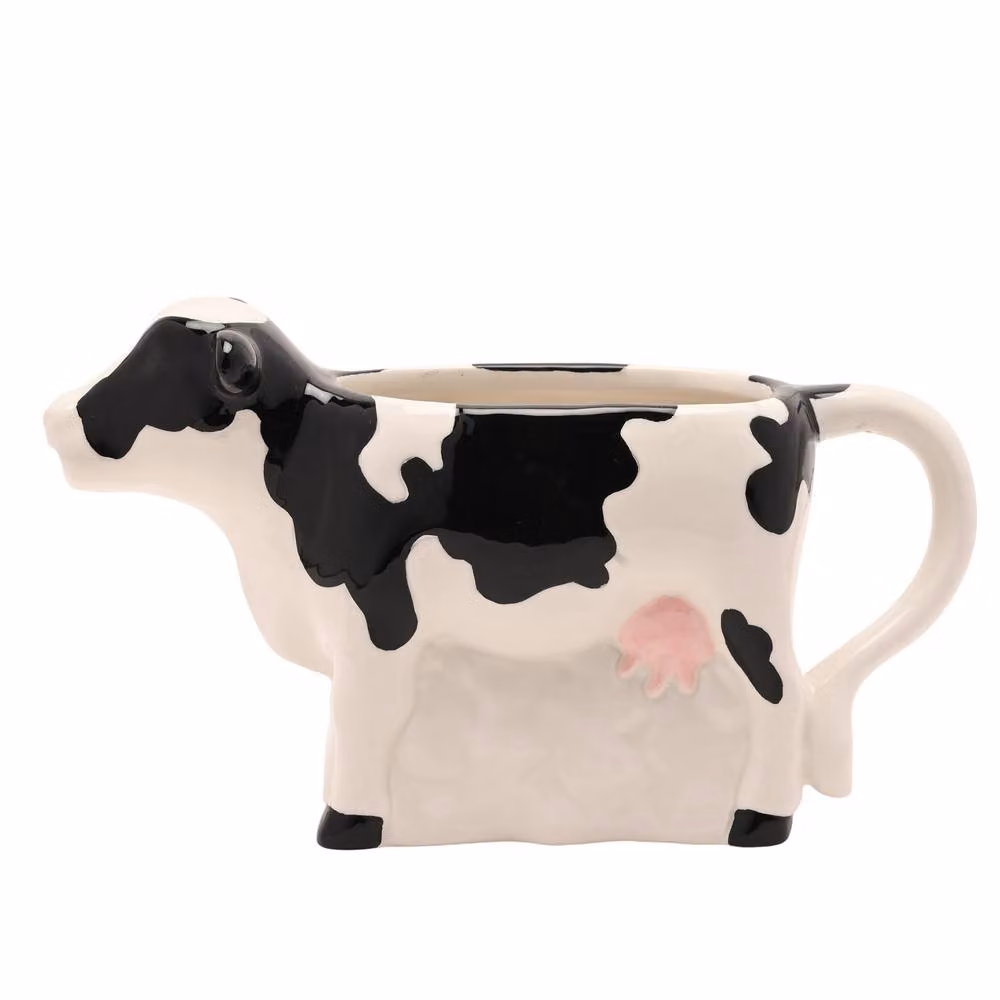 Country Living Ceramic Cow Large Jug in White and Black – 2
