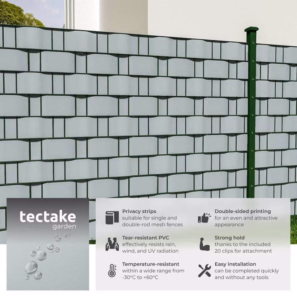 tectake Privacy Film Strip in Light Grey, PVC – 2