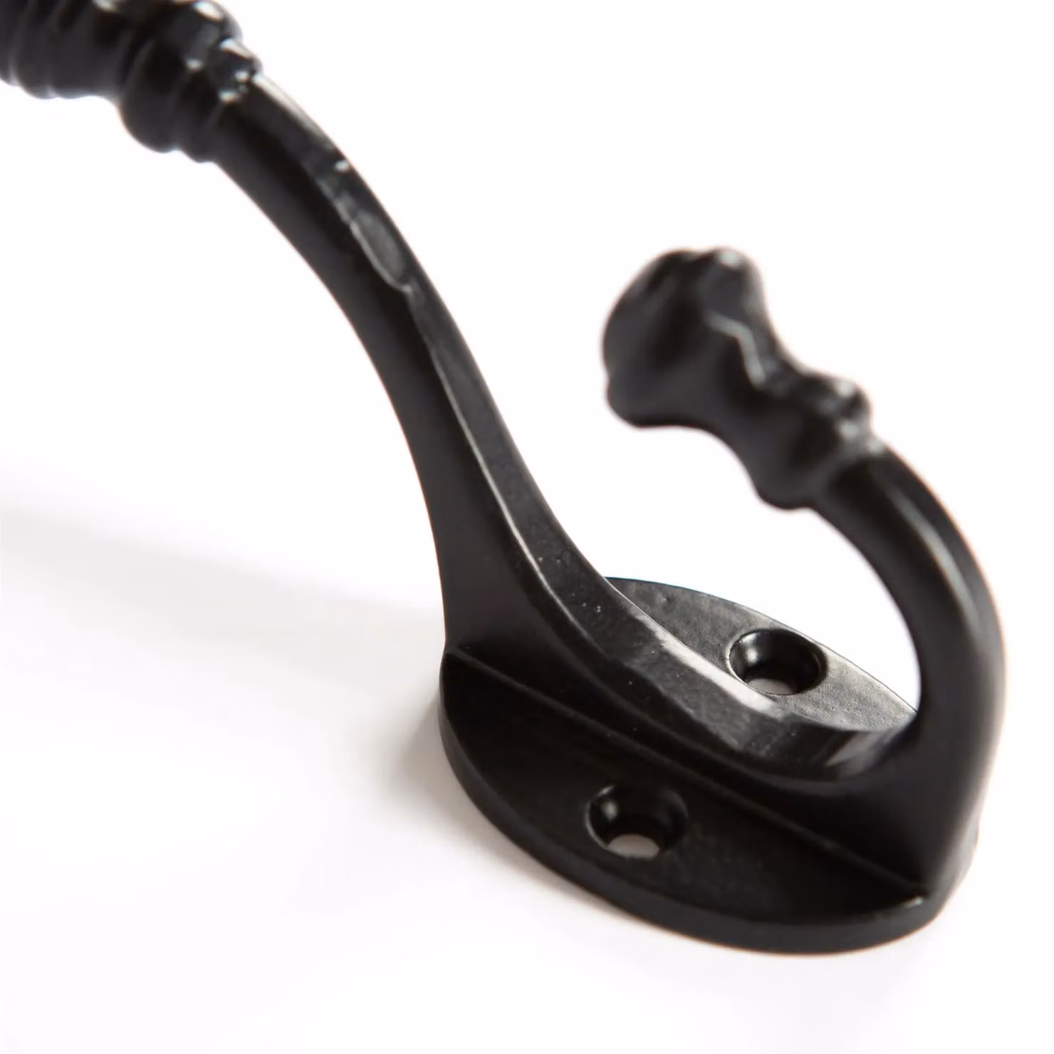 Hammer and Tongs Matt Black Iron Ball End Hat and Coat Hook, Pack of 10, W: 30 mm, H: 95 mm – 3