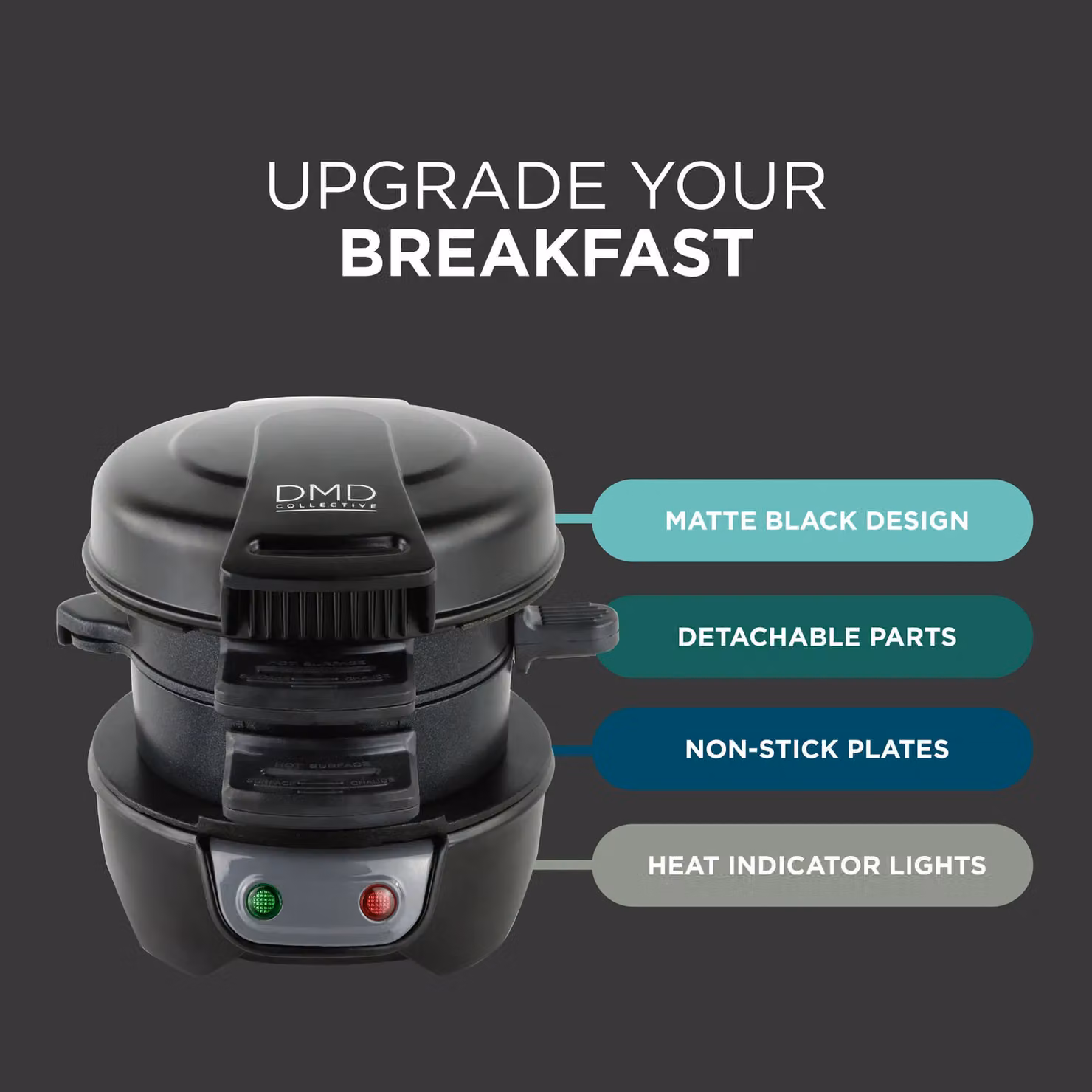 DMD Collective Electric Breakfast Sandwich and Egg Maker in Black – 6