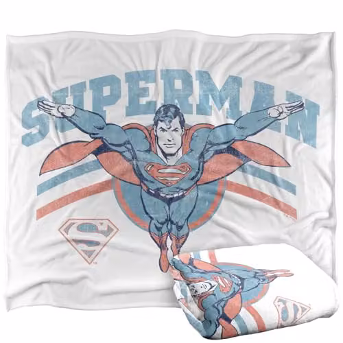 Warner Bros. Superman Flying Stripes Super Soft Fleece Throw Blanket, Multicolour, W/D/H: 127.0 x 152.4 x 1.0 cm – 1