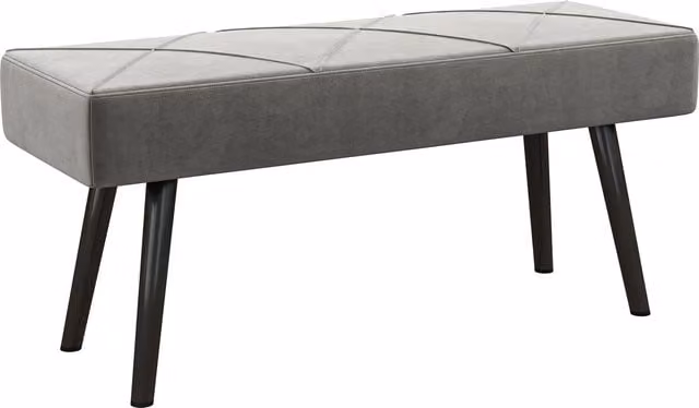 HOMCOM Grey Velvet Upholstered End of Bed Bench with X-Shape Metal Legs for Bedroom or Hallway – 1