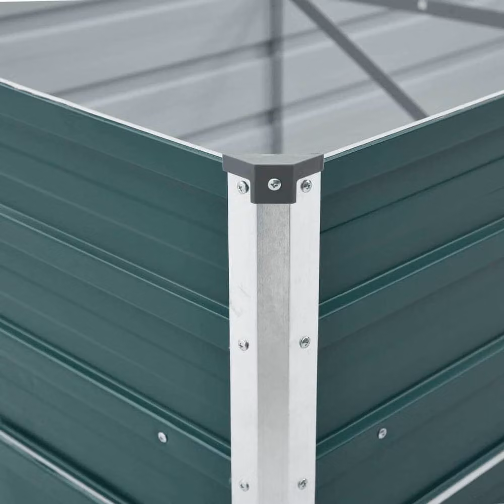 Berkfield Home Garden Galvanised Steel Raised Bed in Green, W/D/H: 480 x 80 x 77 cm – 3