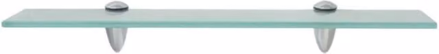 Berkfield Home Modern Floating Glass Shelves, 2 Pack, Clear, W: 50 cm, D: 20 cm