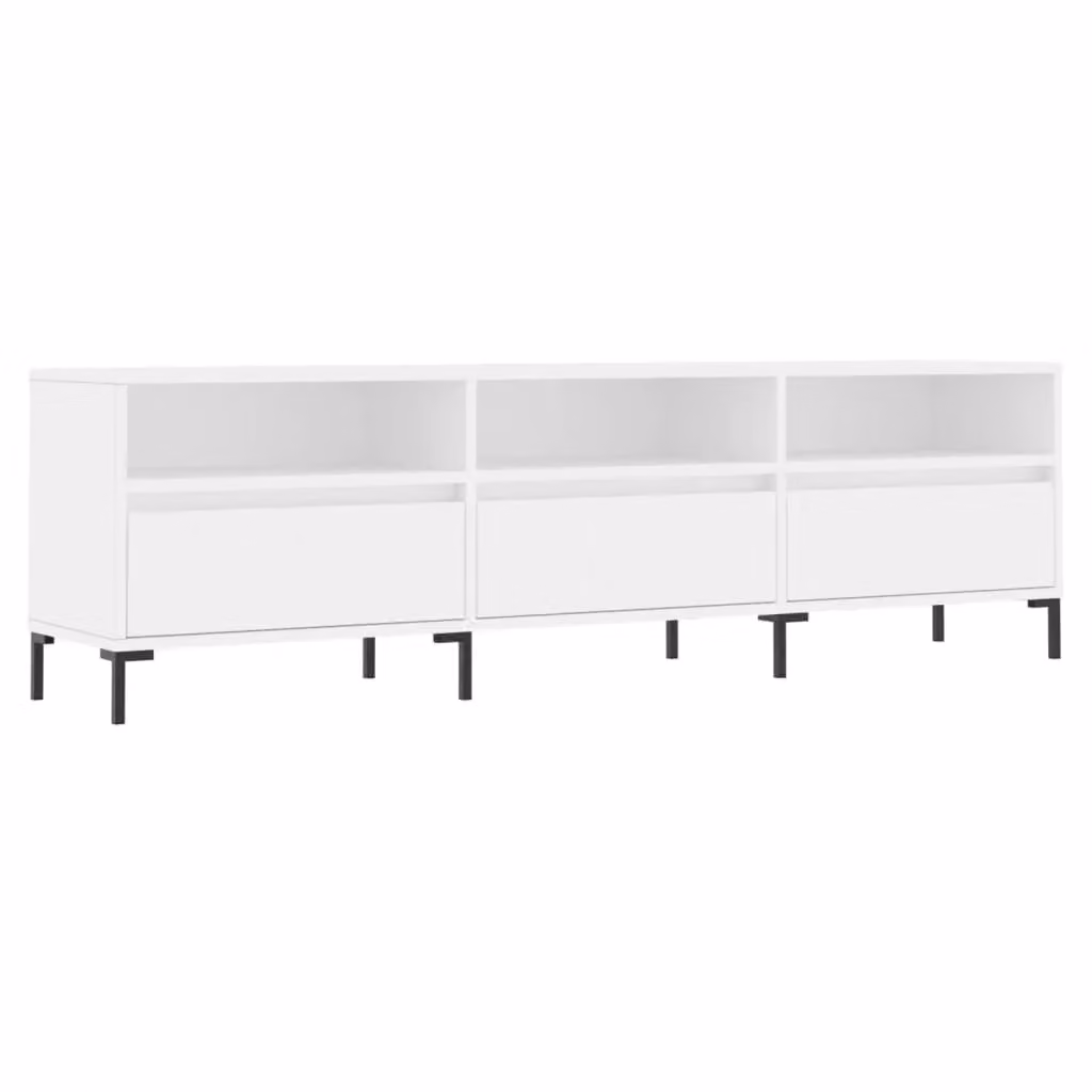 Berkfield Home Modern White TV Cabinet in Matt Engineered Wood, W: 150 cm, D: 30 cm, H: 44.5 cm – 2