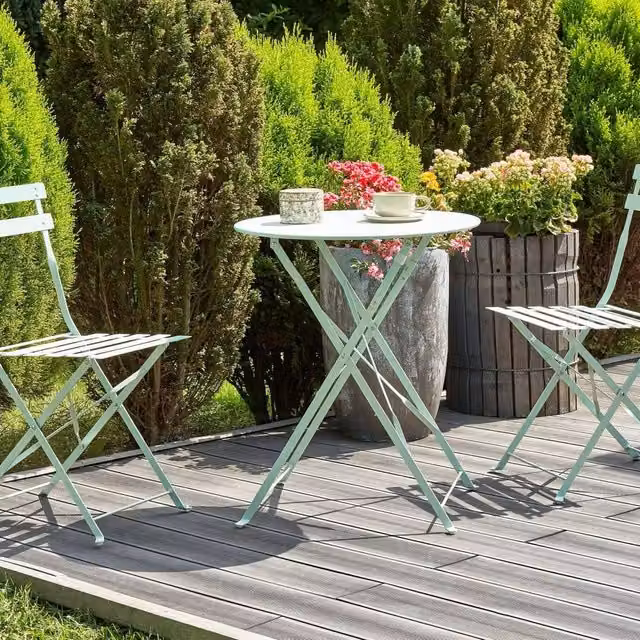 Wyld and Coco Mint Living 3-Piece Foldable Bistro Set in Green