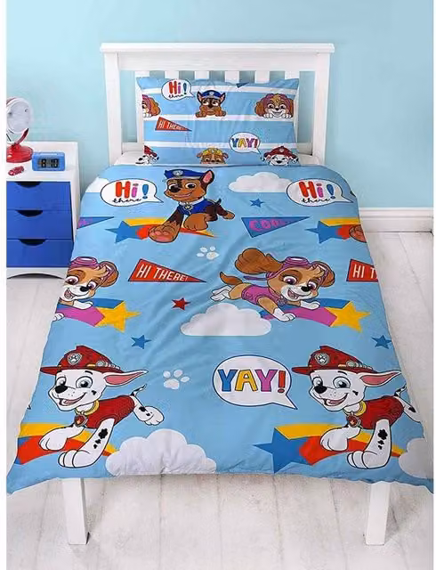 Paw Patrol Reversible Blue Microfibre Duvet Cover and Pillowcase Set, W/D/H: 135 x 200 cm and 90 x 200 cm – 1