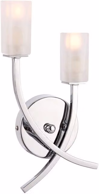 Endon Havana 2 Light Indoor Wall Light in Chrome with Grey Glass and G9 LED Compatibility