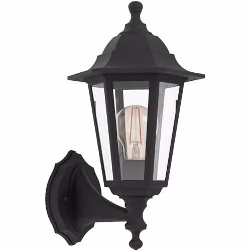 Loops Modern Black Metal Wall Light with E27 Socket, IP44 Rated, Dimmable LED Ceiling Lamp for Living Room, Bedroom or Hallway – 2