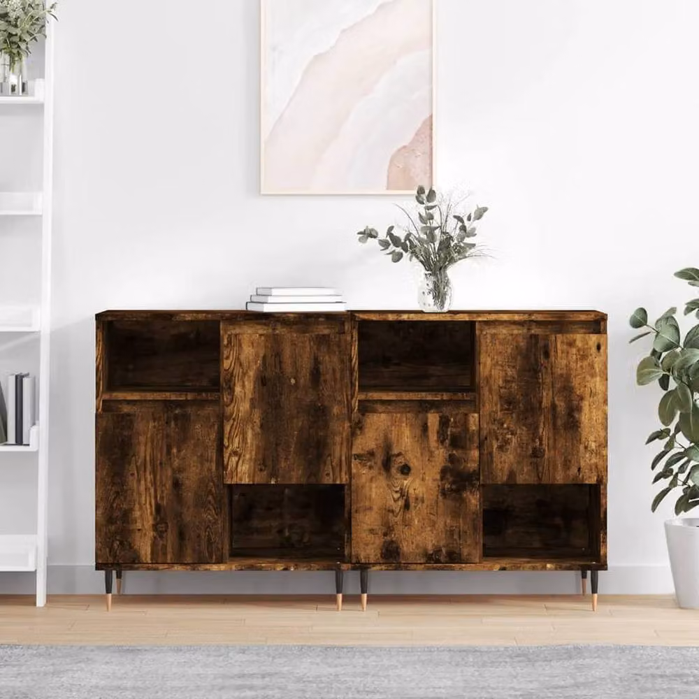 Berkfield Home Set of 2 Smoked Oak Sideboards in Brown, Engineered Wood – 2