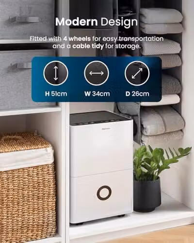 Pro Breeze 30L High Capacity Smart Dehumidifier with App Control and Wi-Fi, White – 7