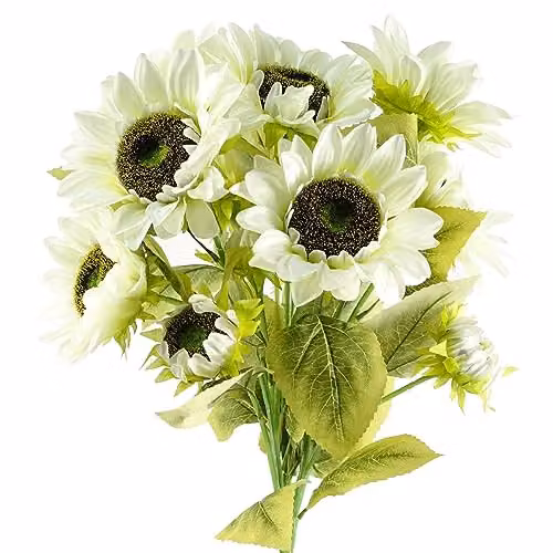 White Leaf Design Artificial Sunflower Floral Arrangement – 1
