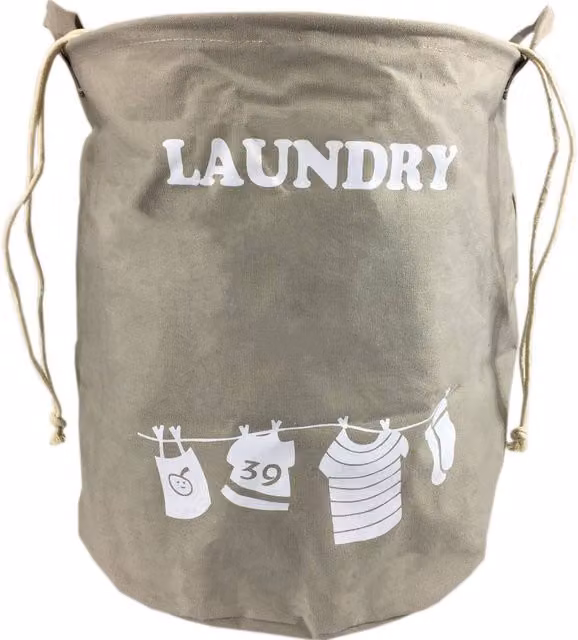 Simpa 40L Fabric Laundry Hamper with Handles and Drawstring Closure, H 40cm x W 36cm