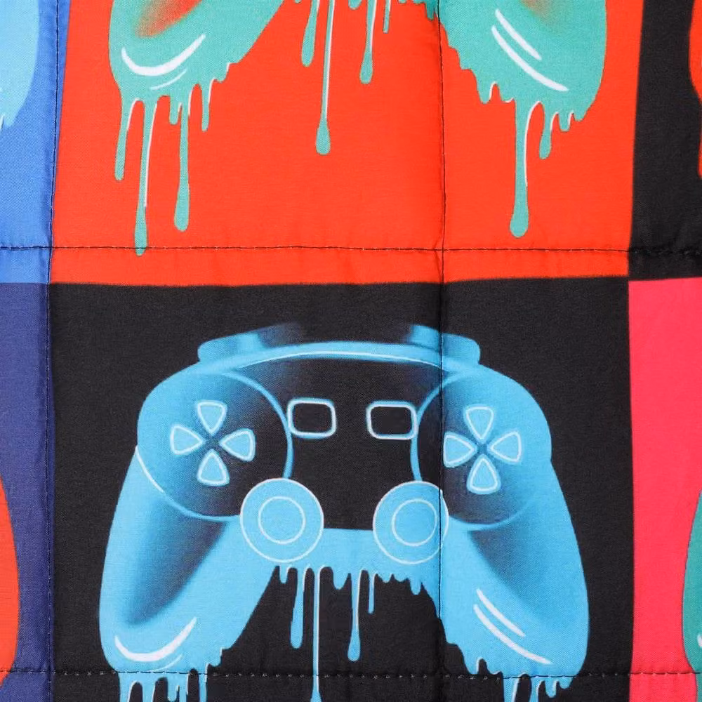 OHS Kids Drip Gaming Print Teddy Fleece 3kg Weighted Blanket, Multicolour, W: 100 cm, D: 150 cm – 3