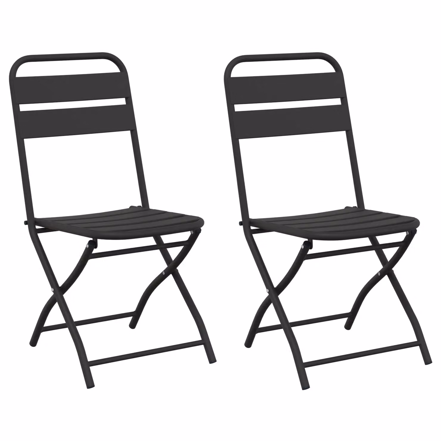 Berkfield Home Folding Garden Chairs, 2 Piece Set, Anthracite, W/D/H: 42 x 45 x 82 cm – 2