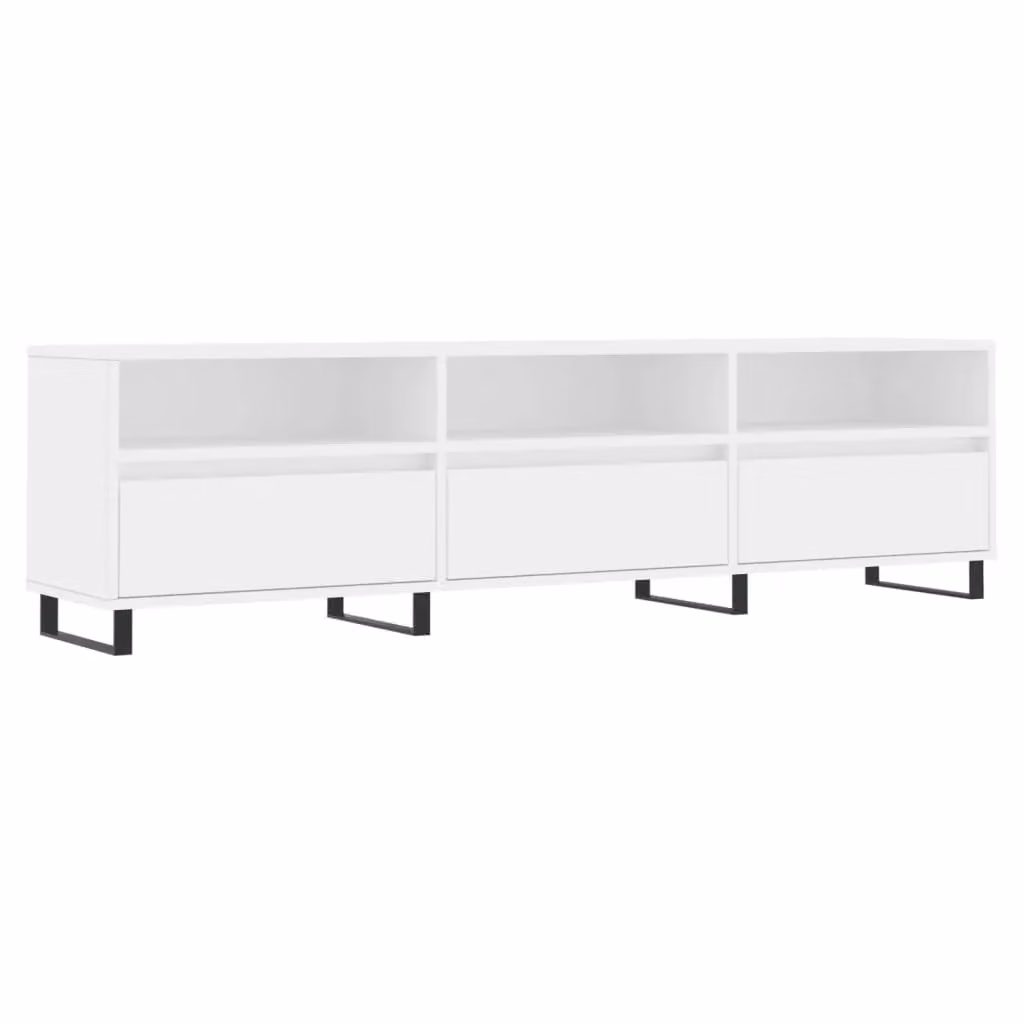 Berkfield Home Modern White Matt TV Cabinet, W: 150 cm, D: 44.5 cm, H: 44.5 cm – 2
