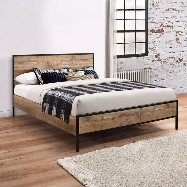 Birlea Urban Industrial Metal Bed in Brown, W/D/H: 120 x 200 cm