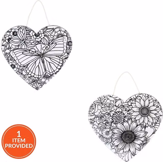 Art Studio Colour Your Own Butterfly Heart Canvas in White for Adults