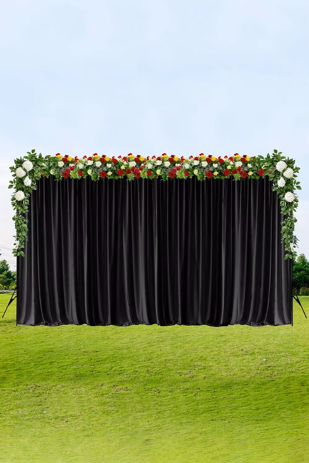 Neel Blue Spandex Backdrop Panel in Black, Polyester Fabric, W: 3 m, H: 9 m – 3