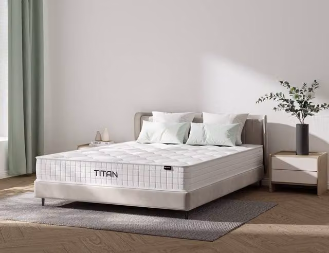 Titan Comfort H2 Bonell Spring Mattress in White, W/D: 90 x 200 cm – 1