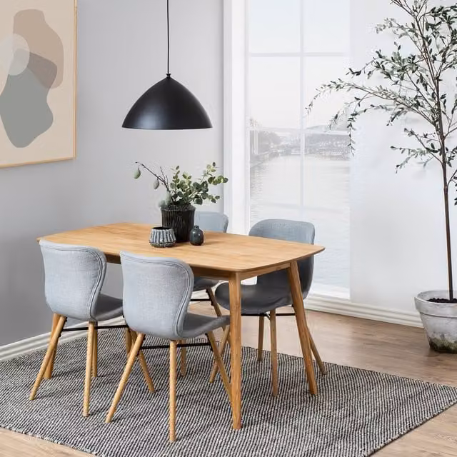 Furniture To Go Nagano Rectangular Scandinavian Dining Table in Brown Oiled Oak