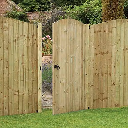 Forest Garden Heavy Duty Tongue and Groove Dome Top Gate, Brown – 2