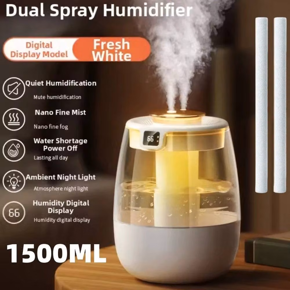 FLAVORA 1.5L Ultrasonic Cool Mist Humidifier in White – 2