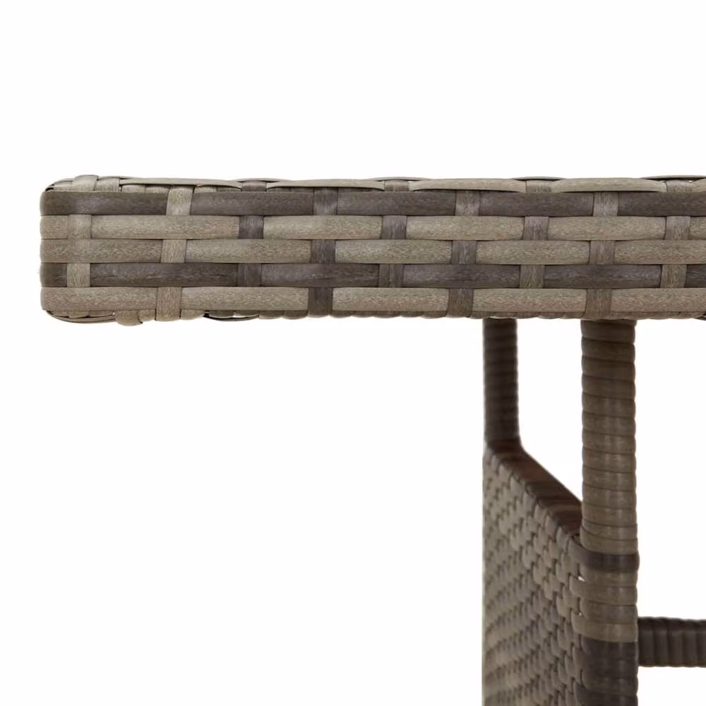 Berkfield Home Grey Poly Rattan and Solid Acacia Wood Extendable Garden Table, W/D/H: 160 x 70 x 72 cm – 3