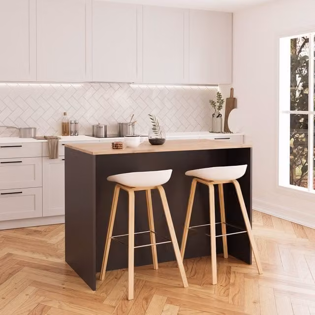 Bimossa Monet Modern Kitchen Island with Storage in Anthracite Grey Matt