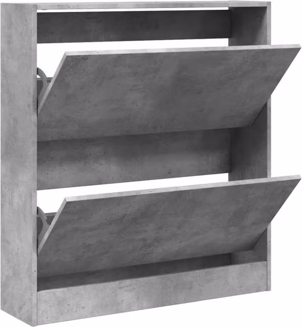Berkfield Home Shoe Cabinet in Concrete Grey, W/D/H: 80 x 21 x 87.5 cm