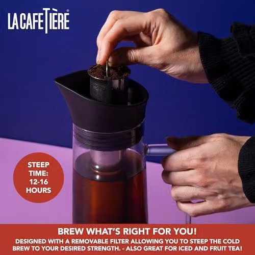 La Cafetiere Glass Cold Brew Coffee Maker with Mesh Filter, 1 l, Transparent – 2