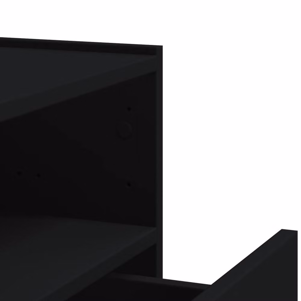 Berkfield Home Decorative Wall-mounted Bedside Cabinet, Black, W: 45 cm, D: 30 cm, H: 35 cm – 6