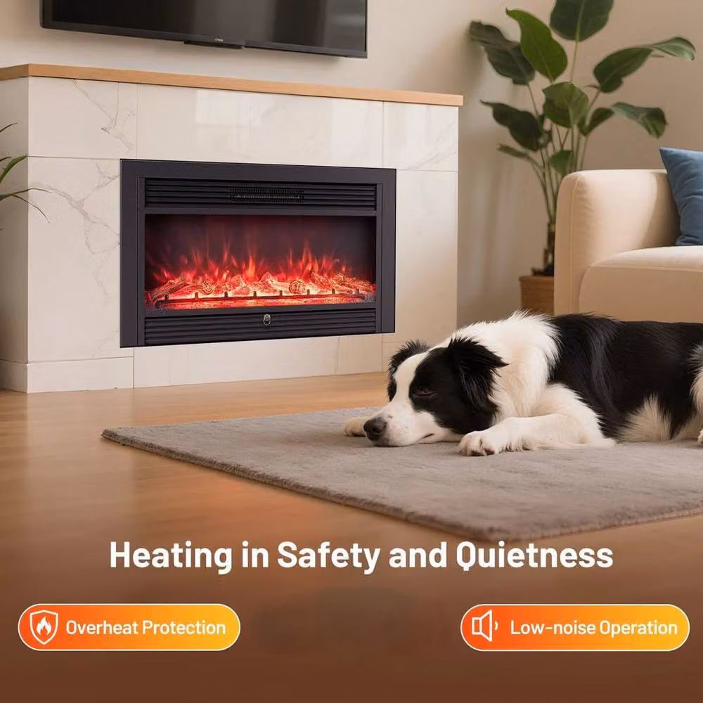 Kelvenix 36-Inch Electric Fireplace with Adjustable Flame Colours in Black – 3