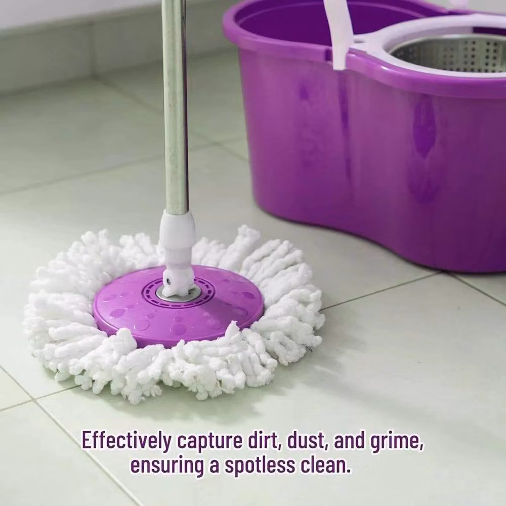 NESTLUNE 6-Pack Spin Mop Head Refill Replacements in White – 3