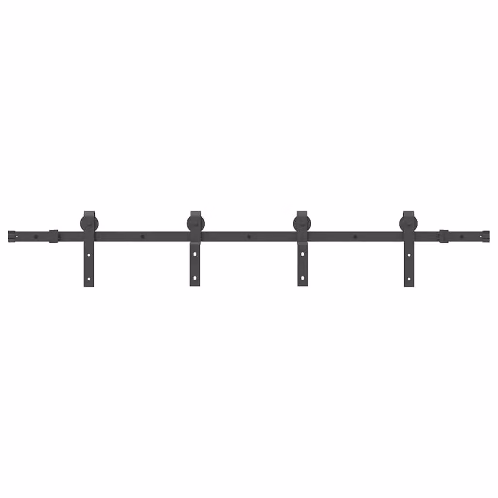 Berkfield Home Sliding Door Hardware Kit in Black Steel, 183 cm