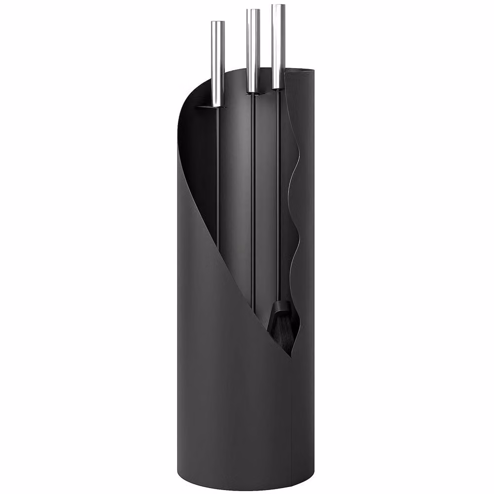 STILVORA Metal Fireplace Tools Set with Bucket in Black – 4