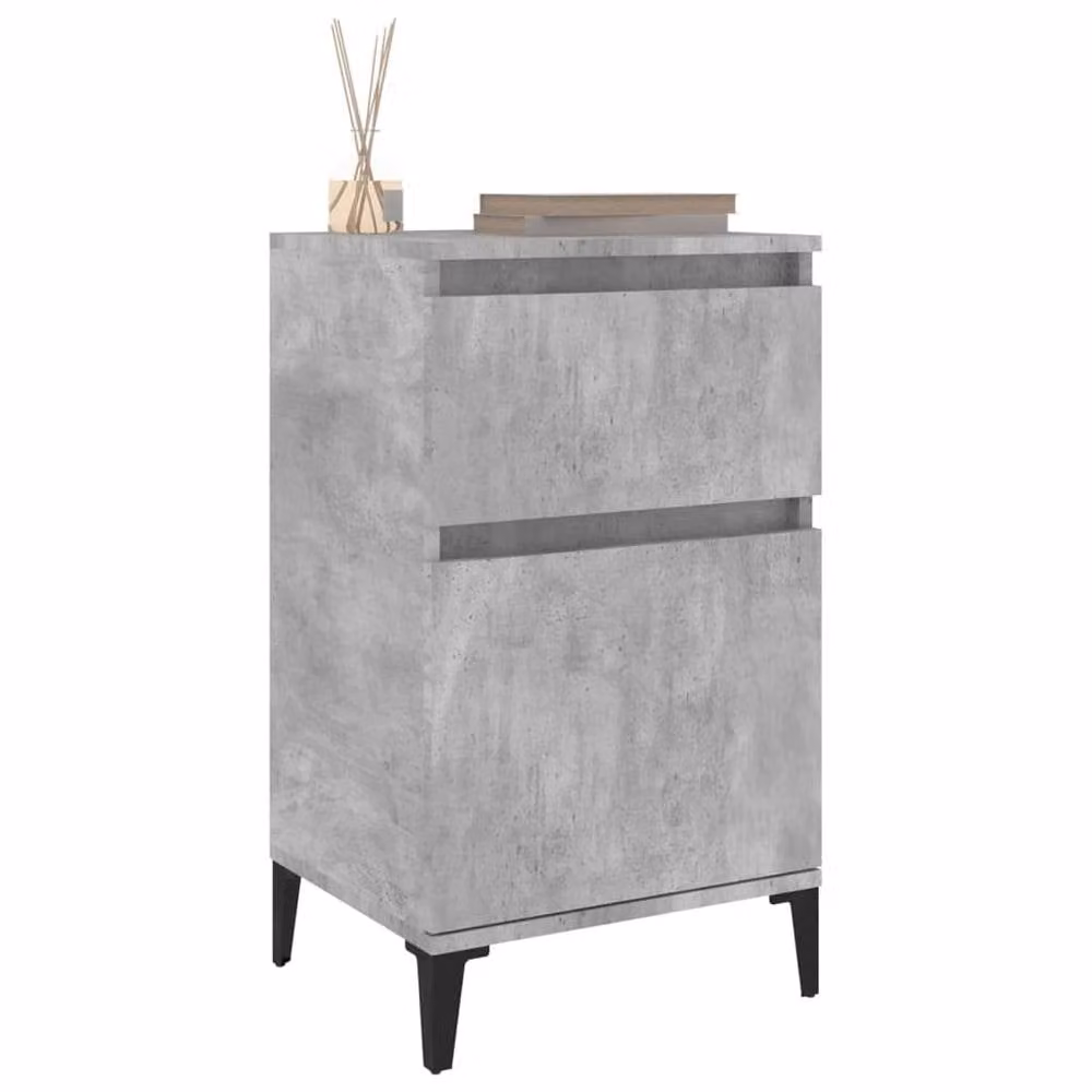 Berkfield Home Bedside Cabinet in Concrete Grey, W/D/H: 40 x 35 x 70 cm – 3
