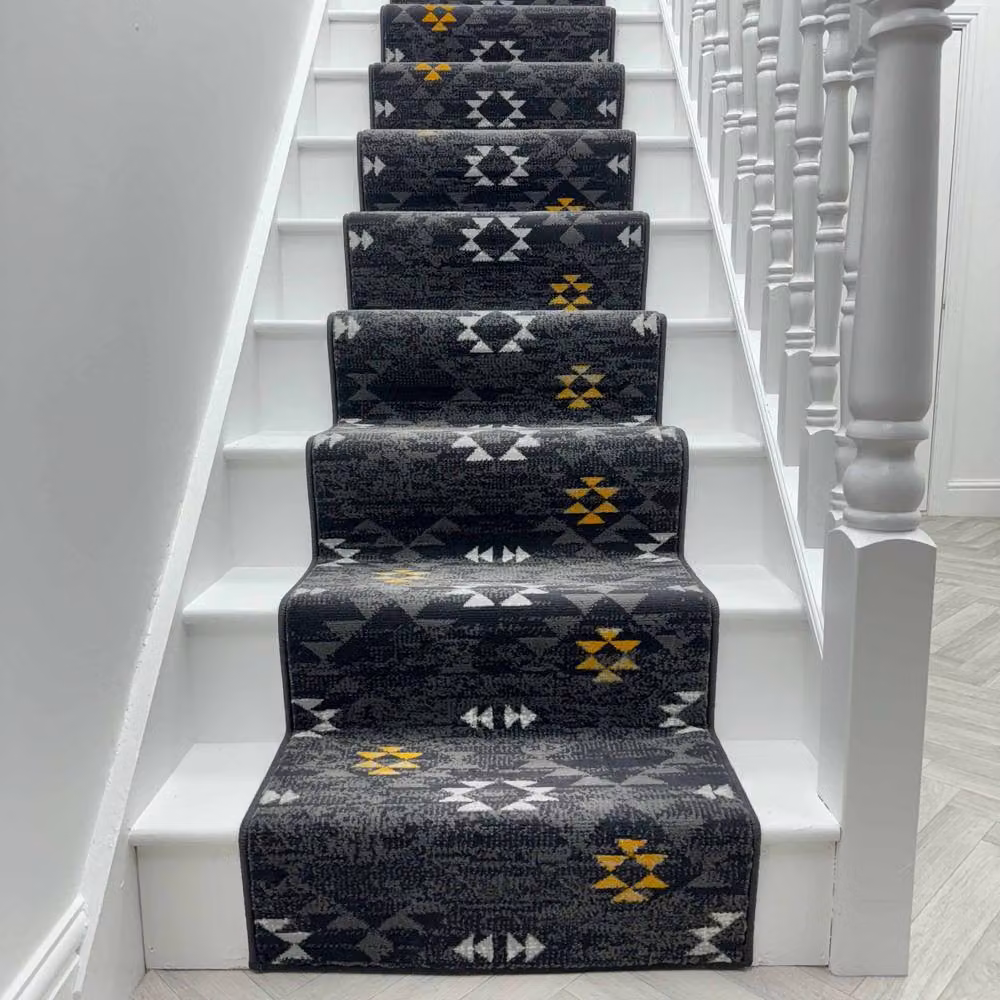 runrug Andes Grey Stair Runner Carpet, W: 70 cm, L: 510 cm – 4