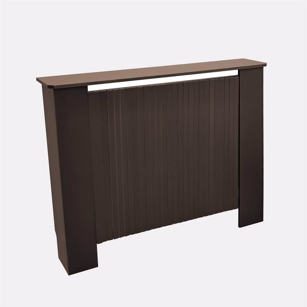 OHS Ribbed Medium Radiator Cover in Chocolate Brown Slatted Engineered Wood – 2