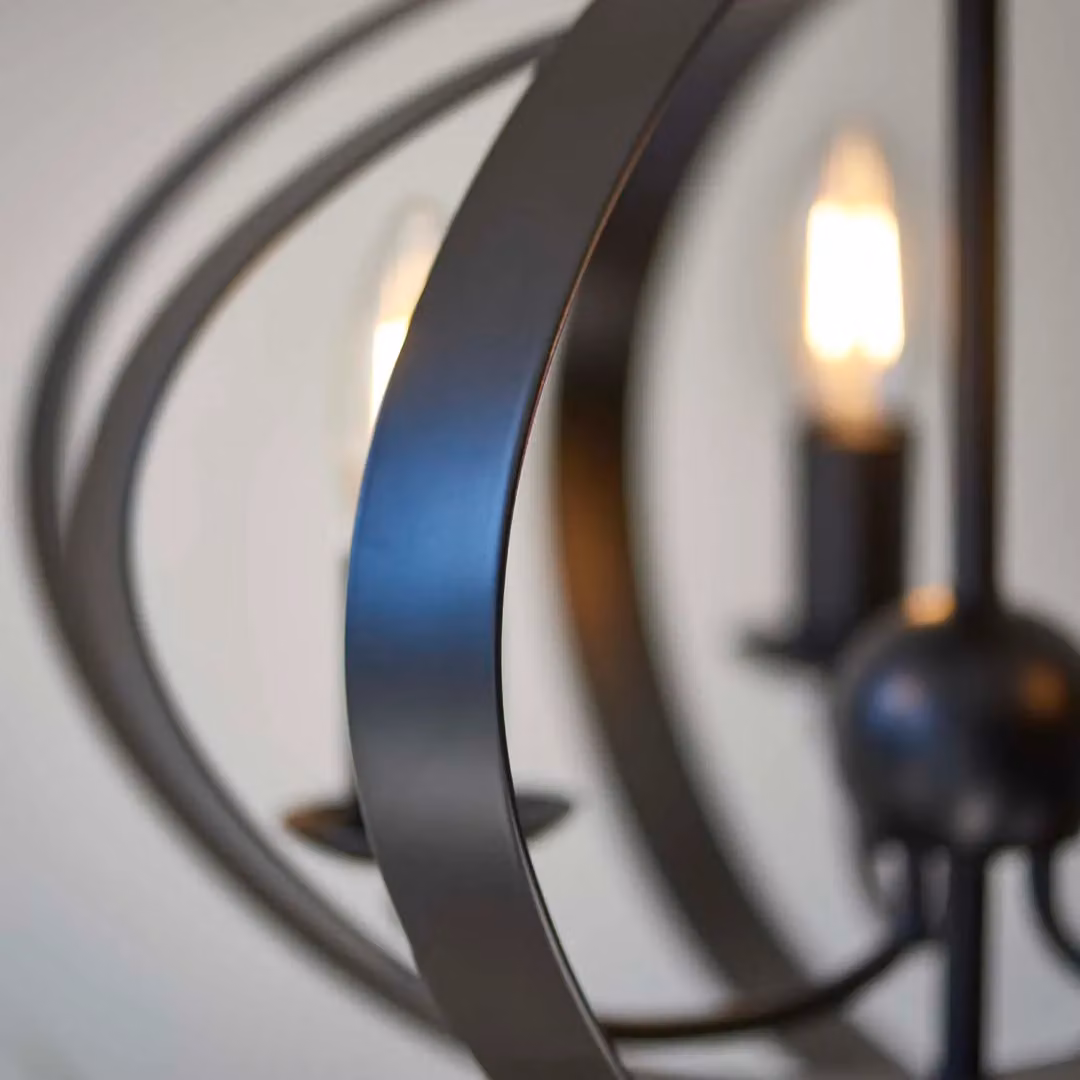 Pagazzi Midnight 3 Light Matte Black Modern Ring Pendant Ceiling Light, W/D/H: 27 x 27 x 45 cm – 2