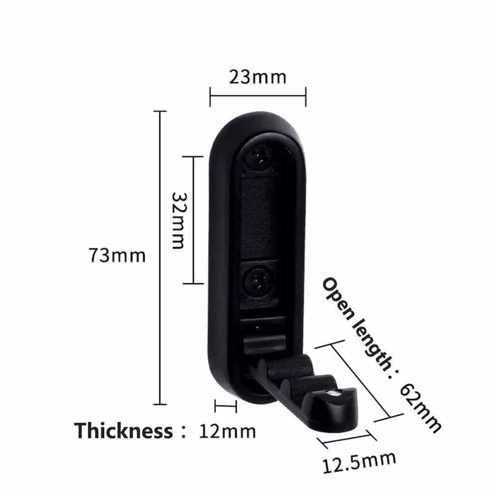 Pawnora Black Wall Mounted Metal Door Coat and Hat Hooks, 2 Pack – 2