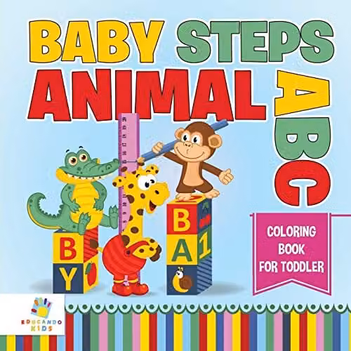 Educando Kids Baby Steps Animal ABC Colouring Book for Toddlers, Multicolour