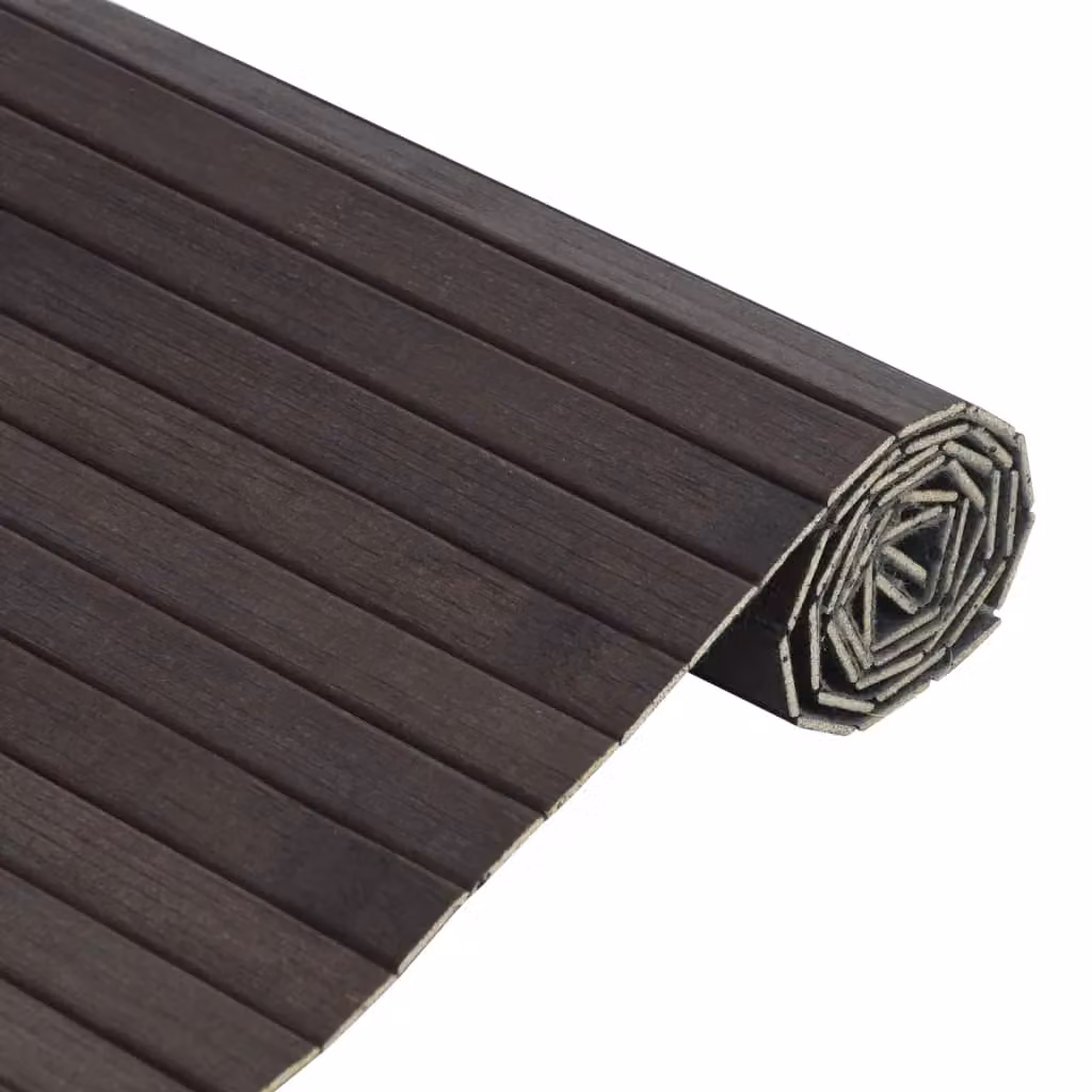 Berkfield Home Rectangular Bamboo Rug in Dark Brown, W: 100 cm, L: 300 cm – 3