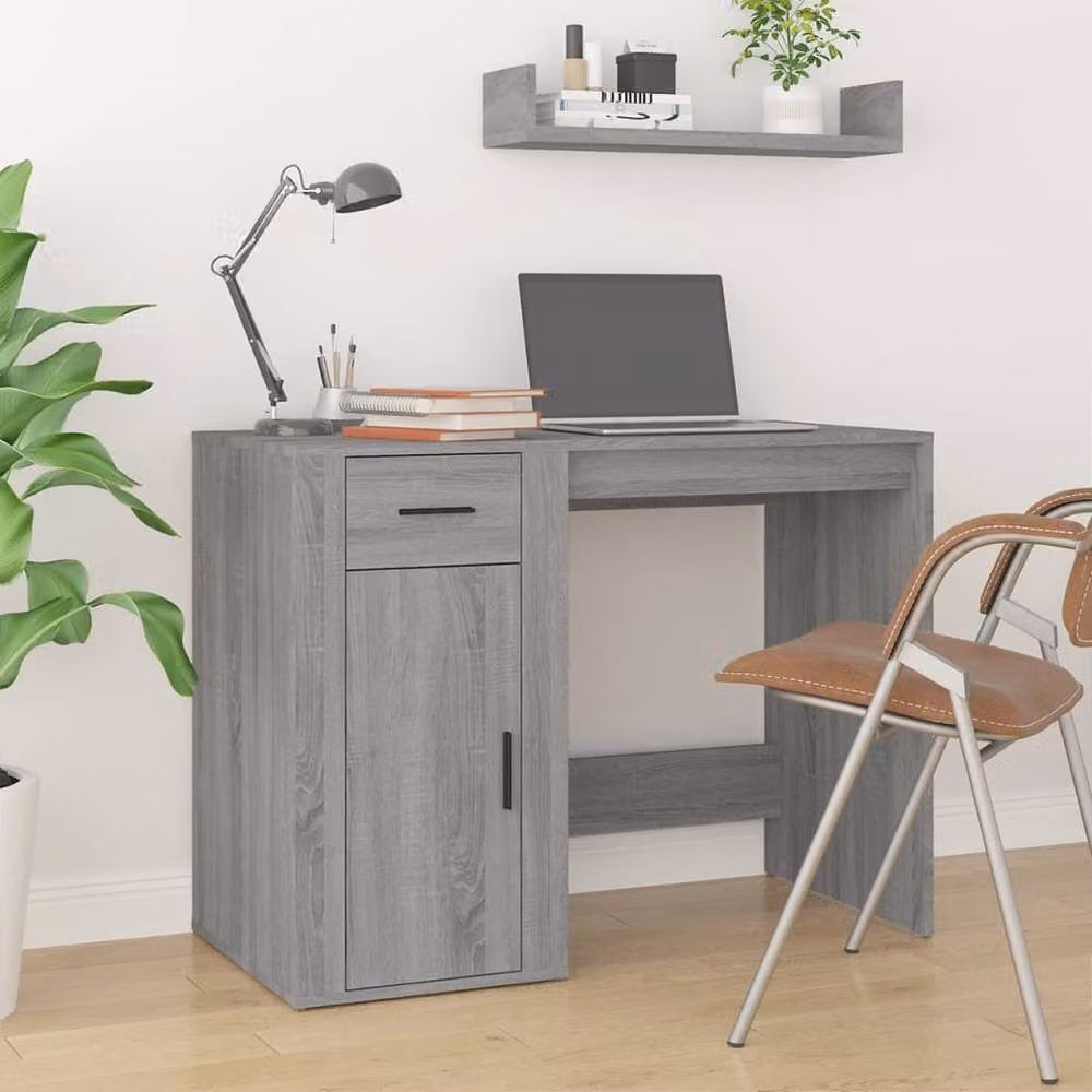 Berkfield Home Modern Computer Desk in Grey Sonoma, W/D/H: 100 x 49 x 75 cm – 2