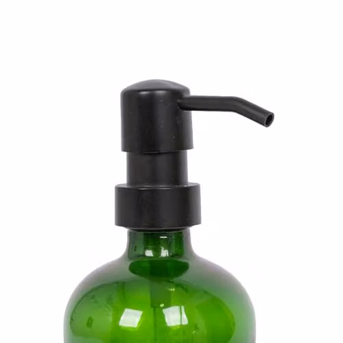 Harbour Housewares Green Glass Soap Dispensers, Pack of 2, 500ml Refillable Bottles with Black Pumps – 3