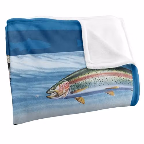 JQ Licensing Trout Fishing Scene Super Soft Silky Touch Fleece Throw Blanket, Multicolour, W: 152 cm, D: 127 cm – 2