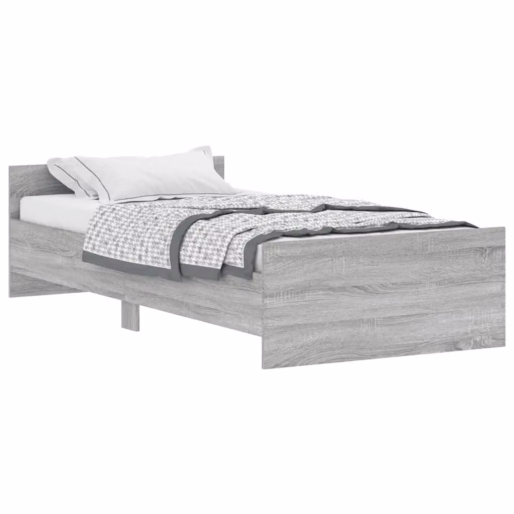 Berkfield Home Sonoma Bed Frame in Grey, Engineered Wood, W/D/H: 100 x 200 cm – 2