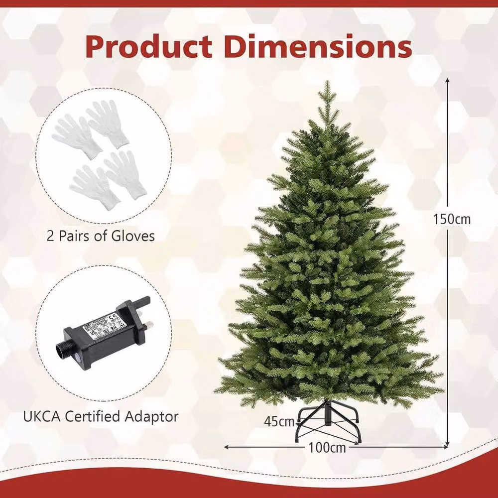Kelvenix Pre-Lit LED Christmas Tree in Green with RGB Lighting and Classic PVC Design – 2