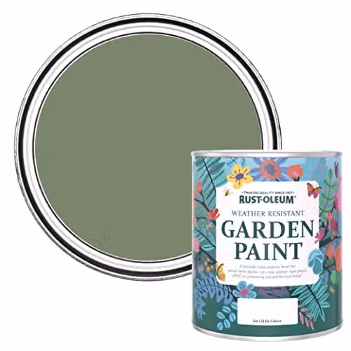 Rust-Oleum Mould Resistant Garden Paint in Matt Finish, Green, 750ml – 1